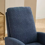 Okak Silla mecedora decorativa, silla de sala de estar con respaldo alto, sillón planeador con bolsillo lateral y reposapiés retráctil para dormitorio o guardería