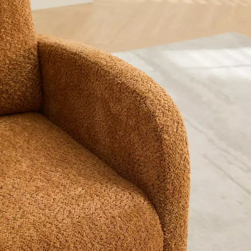 Okak Silla mecedora decorativa, silla de sala de estar con respaldo alto, sillón planeador con bolsillo lateral y reposapiés retráctil para dormitorio o guardería