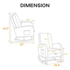 Okak Silla mecedora decorativa, silla de sala de estar con respaldo alto, sillón planeador con bolsillo lateral y reposapiés retráctil para dormitorio o guardería