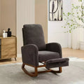 Okak Silla mecedora decorativa, silla de sala de estar con respaldo alto, sillón planeador con bolsillo lateral y reposapiés retráctil para dormitorio o guardería