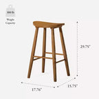 Taburete de barra de cocina de madera sin respaldo Maven Lane Luna de 30 pulgadas