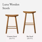 Taburete de barra de cocina de madera sin respaldo Maven Lane Luna de 30 pulgadas