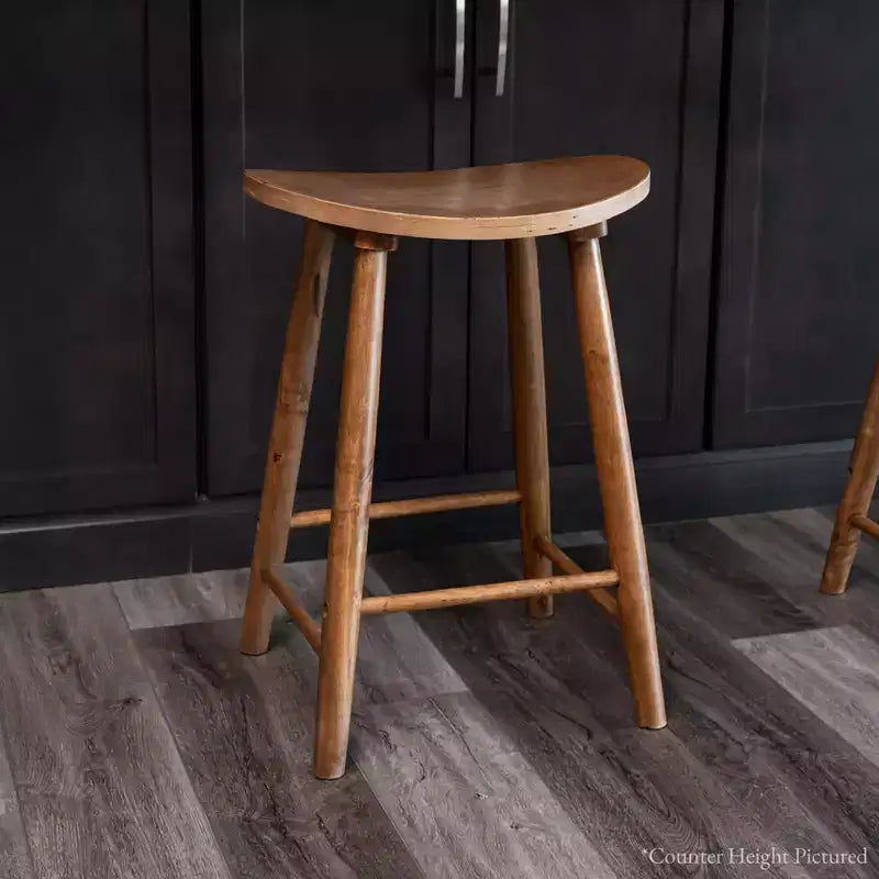 Taburete de barra de cocina de madera sin respaldo Maven Lane Luna de 30 pulgadas