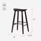 Taburete de barra de cocina de madera sin respaldo Maven Lane Luna de 30 pulgadas