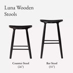 Taburete de barra de cocina de madera sin respaldo Maven Lane Luna de 30 pulgadas