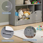 Estantería para niños, organizador de almacenamiento de juguetes, librería de madera para niños con luz con sensor de movimiento, librería tipo casa de muñecas para sala de juegos, dormitorio, guardería, aula