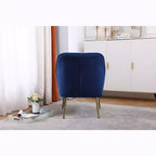 Sillón moderno de terciopelo Okak, silla de sala de estar con tapicería, sillón elegante de mediados de siglo con patas de madera dorada para sala de lectura o dormitorio