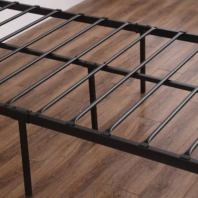 Karl Home Base de cama de hierro moderna tamaño twin con diseño de tubería de agua y diseño de cruz