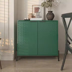 CLIHOME Gabinete de almacenamiento decorativo de madera con 2 puertas y 3 estantes ajustables de 31.5 pulgadas