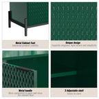 CLIHOME Gabinete de almacenamiento decorativo de madera con 2 puertas y 3 estantes ajustables de 31.5 pulgadas