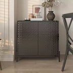 CLIHOME Gabinete de almacenamiento decorativo de madera con 2 puertas y 3 estantes ajustables de 31.5 pulgadas