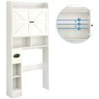 Dyonery Mueble de Almacenamiento sobre el Inodoro | Estante Organizador de Baño con Puertas Correderas, Soporte para Papel Higiénico