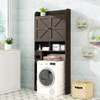 Dyonery Mueble de Almacenamiento sobre el Inodoro | Estante Organizador de Baño con Puertas Correderas, Soporte para Papel Higiénico
