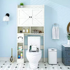 Dyonery Mueble de Almacenamiento sobre el Inodoro | Estante Organizador de Baño con Puertas Correderas, Soporte para Papel Higiénico