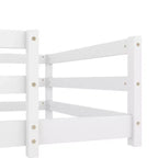 Cama Okak con Marco Individual/Matrimonial, Cama Moderna de Perfil Bajo para Niños Pequeños con Barandales de Seguridad, Marco de Madera Maciza para Dormitorio Infantil
