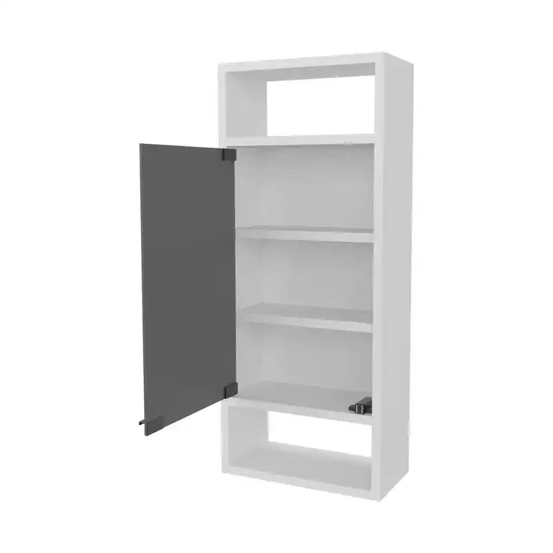 Elegante botiquín de estilo pino, con puerta de espejo y almacenamiento abierto | Blanco