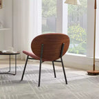 Sillones individuales modernos de mediados de siglo Okak para dormitorio, silla de concha, silla auxiliar individual trípode, sillón tapizado con respaldo y acabado nogal