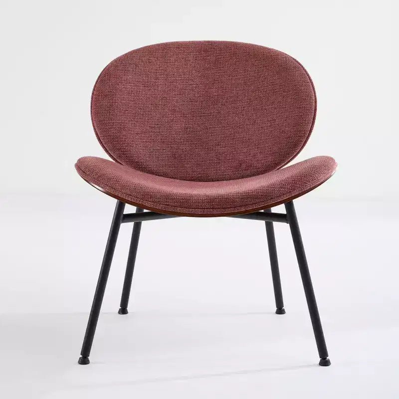 Sillones individuales modernos de mediados de siglo Okak para dormitorio, silla de concha, silla auxiliar individual trípode, sillón tapizado con respaldo y acabado nogal