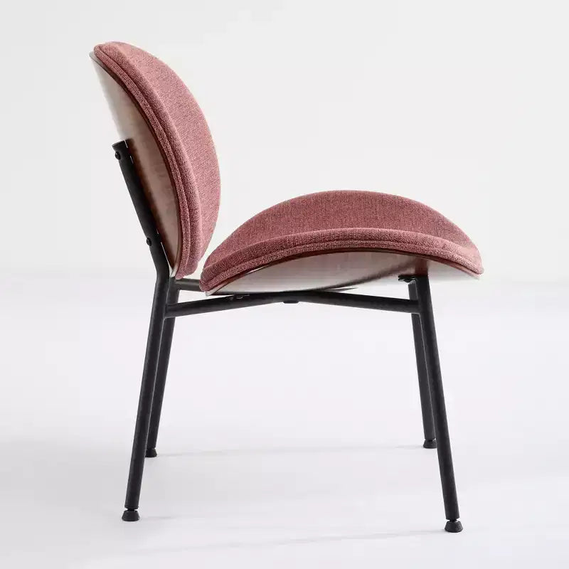 Sillones individuales modernos de mediados de siglo Okak para dormitorio, silla de concha, silla auxiliar individual trípode, sillón tapizado con respaldo y acabado nogal