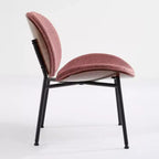 Sillones individuales modernos de mediados de siglo Okak para dormitorio, silla de concha, silla auxiliar individual trípode, sillón tapizado con respaldo y acabado nogal