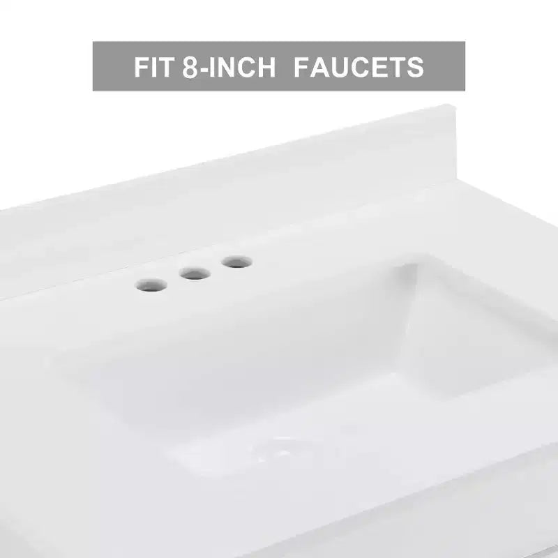 Bestier 30 Tocador de baño blanco estilo rústico con puertas correderas de granero, 2 cajones, tocador independiente con protección contra salpicaduras