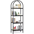 VEVOR Metal Bookshelf, 4-Tier Arched Industrial Bookshelf, Small Rustic Vintage Storage Bookcase with Open Shelves, Freestanding Display Shelving