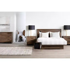 Estructura de cama HomeStock de 8.5 pulgadas de alto, ajustable (de matrimonial a queen size) marrón con almacenamiento, de aglomerado