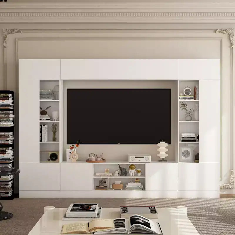 Gran centro de entretenimiento Famapy - Centro de entretenimiento de TV todo incluido: Esencial para una sala de estar estética y práctica
