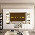 Gran centro de entretenimiento Famapy - Centro de entretenimiento de TV todo incluido: Esencial para una sala de estar estética y práctica