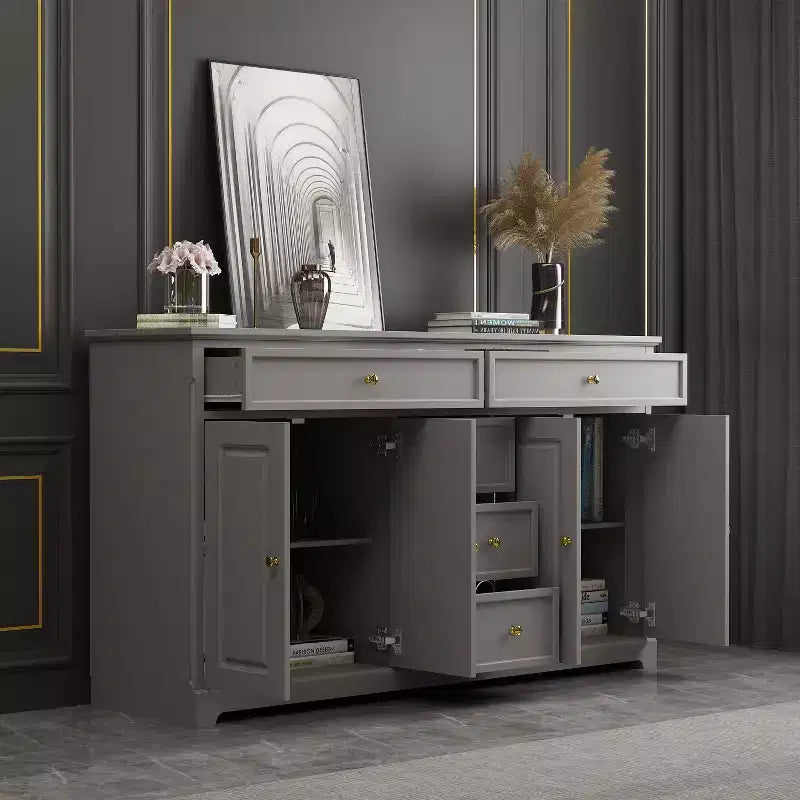 Famapy Cómoda horizontal de 5 cajones, armario de almacenamiento multifuncional, soluciones de almacenamiento para sala de estar