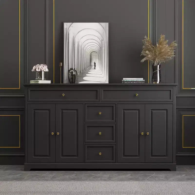 Famapy Cómoda horizontal de 5 cajones, armario de almacenamiento multifuncional, soluciones de almacenamiento para sala de estar