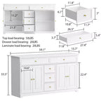 Famapy Cómoda horizontal de 5 cajones, armario de almacenamiento multifuncional, soluciones de almacenamiento para sala de estar