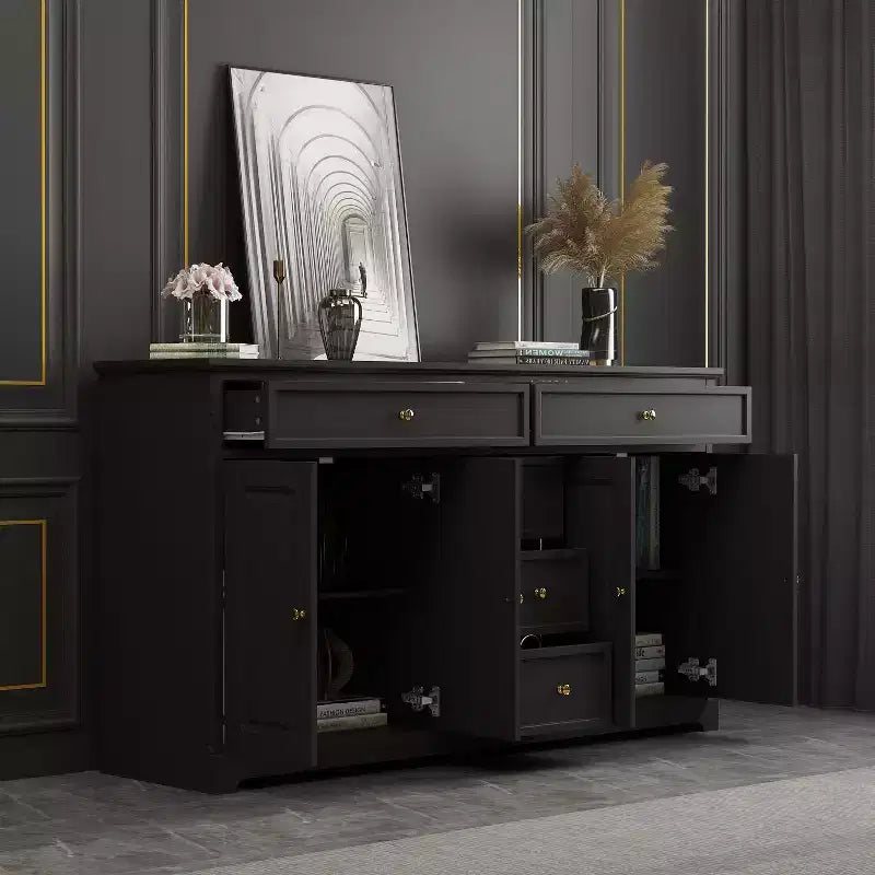 Famapy Cómoda horizontal de 5 cajones, armario de almacenamiento multifuncional, soluciones de almacenamiento para sala de estar