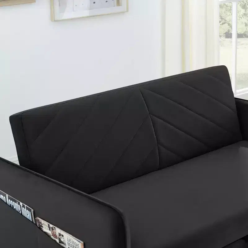Sofá Cama MAYEERTY con USB, Cama Plegable Ajustable 3 en 1 y Bolsillo Lateral (Terciopelo)