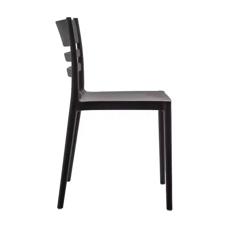 Flash Furniture Bridgeport - Juego de 2 sillas apilables para patio, para interior y exterior, con respaldo de listones, silla de resina comercial para todo tipo de clima