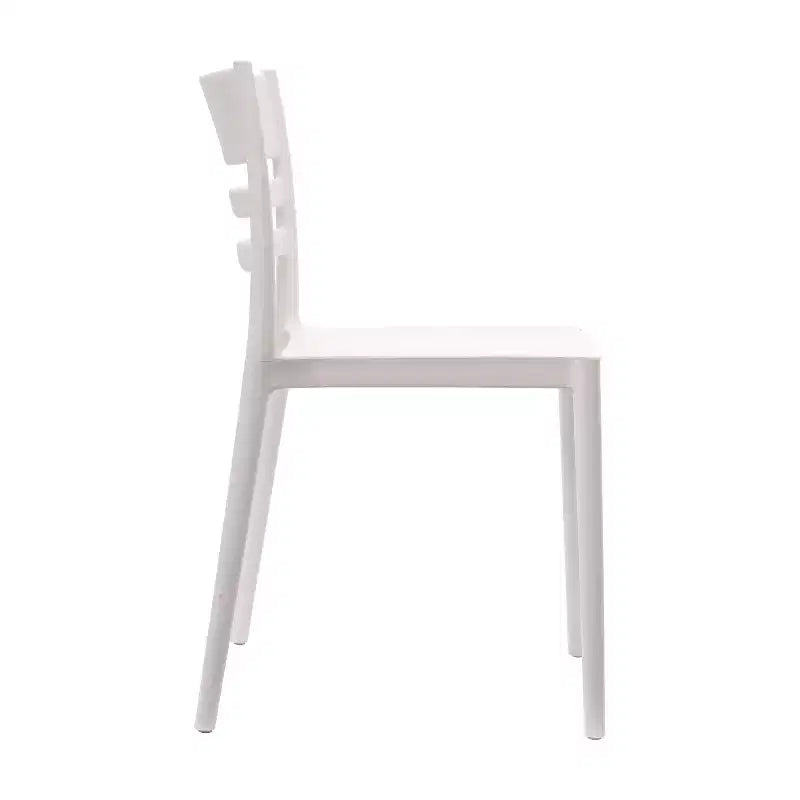 Flash Furniture Bridgeport - Juego de 2 sillas apilables para patio, para interior y exterior, con respaldo de listones, silla de resina comercial para todo tipo de clima