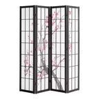 VEVOR Room Divider, 4 Panel Japanese Room Divider Screen, Wood Folding Privacy Screen Indoor, Partition Portable Decoration Dividers Brown+White