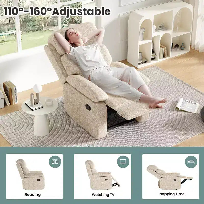 Sofá reclinable pequeño para sala de estar, sillón para adultos