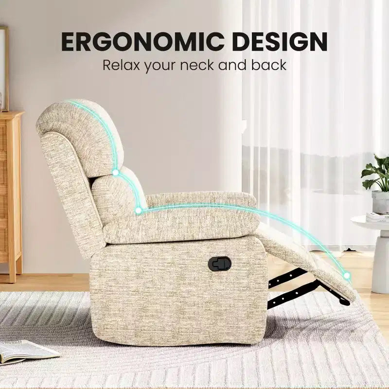 Sofá reclinable pequeño para sala de estar, sillón para adultos