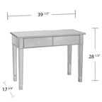 Mesa consola de 2 cajones con espejo Mirage - Plateado - SEI