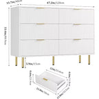 Cómoda para Dormitorio, Cómoda de 6 Cajones, Cómoda Moderna, Organizador de Cajones de Madera para Dormitorio, Sala de Estar, Pasillo, Entrada