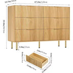 Cómoda para Dormitorio, Cómoda de 6 Cajones, Cómoda Moderna, Organizador de Cajones de Madera para Dormitorio, Sala de Estar, Pasillo, Entrada