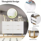 Cómoda para Dormitorio, Cómoda de 6 Cajones, Cómoda Moderna, Organizador de Cajones de Madera para Dormitorio, Sala de Estar, Pasillo, Entrada