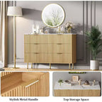 Cómoda para Dormitorio, Cómoda de 6 Cajones, Cómoda Moderna, Organizador de Cajones de Madera para Dormitorio, Sala de Estar, Pasillo, Entrada