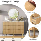 Cómoda para Dormitorio, Cómoda de 6 Cajones, Cómoda Moderna, Organizador de Cajones de Madera para Dormitorio, Sala de Estar, Pasillo, Entrada