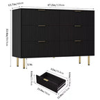 Cómoda para Dormitorio, Cómoda de 6 Cajones, Cómoda Moderna, Organizador de Cajones de Madera para Dormitorio, Sala de Estar, Pasillo, Entrada