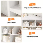 Organizador de almacenamiento de juguetes para niños de 5 compartimentos - Estantería de madera blanca para sala de juegos, cuarto de bebé y dormitorio infantil