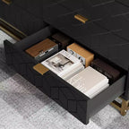 Cómoda con cajones, Cómoda para dormitorio, Organizador de cómoda de 53.5" con manijas y patas de metal