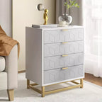 Cómoda con cajones, Cómoda para dormitorio, Organizador de cómoda de 53.5" con manijas y patas de metal