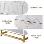 Cómoda con cajones, Cómoda para dormitorio, Organizador de cómoda de 53.5" con manijas y patas de metal